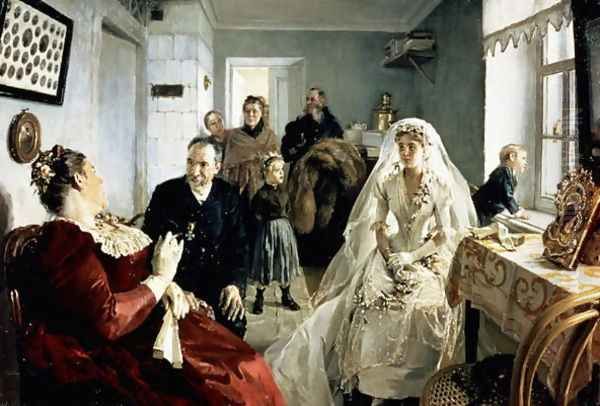 Before the Wedding, 1880s Oil Painting by Illarion Mikhailovich Prianishnikov