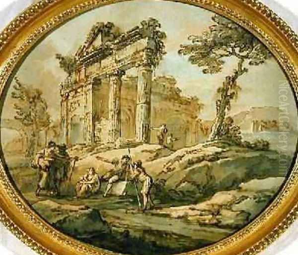 Architectural Ruins 2 Oil Painting by Giovanni Paolo Panini