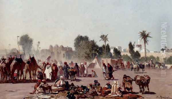 The Traders Oil Painting by Alberto Pasini