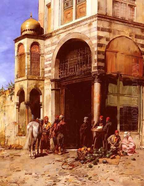 The Fruitmarket Oil Painting by Alberto Pasini