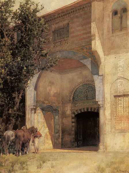 Standing Guard Oil Painting by Alberto Pasini