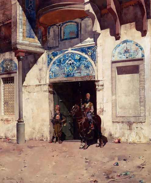 The Palace Guard Oil Painting by Alberto Pasini