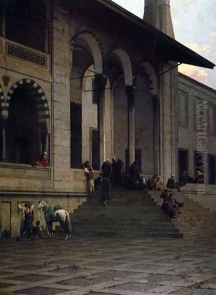 Door of the mosque of Yeni-Djami in Constantinople Oil Painting by Alberto Pasini