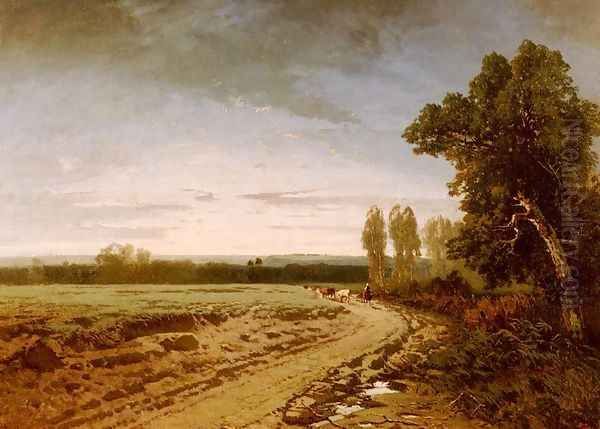 Going To The Pasture, Early Morning Oil Painting by Alberto Pasini