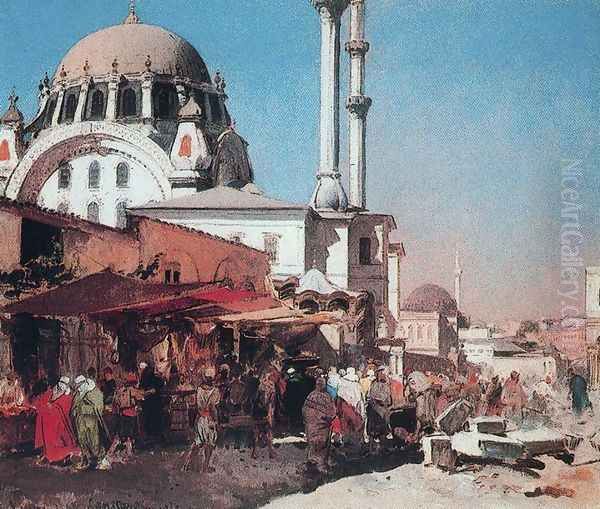 The Mosque of Mahmoudi Oil Painting by Alberto Pasini