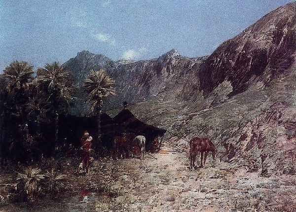 Campement arabe Oil Painting by Alberto Pasini