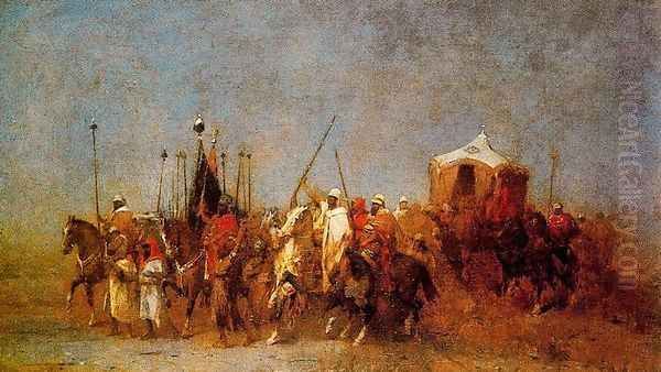 Caravan In The Desert 2 Oil Painting by Alberto Pasini