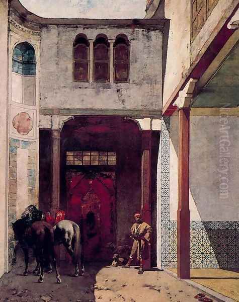 Visit to a mosque Oil Painting by Alberto Pasini