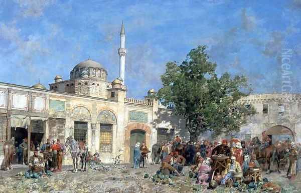 The market of Constantinople Oil Painting by Alberto Pasini