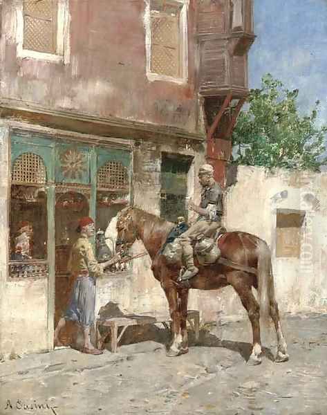 Dal venditore di te (il maniscalco) Oil Painting by Alberto Pasini