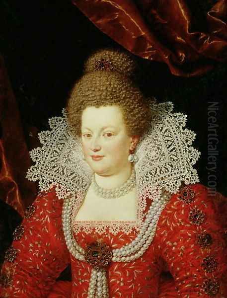 Portrait of Marie de Medici 1573-1642 Oil Painting by Scipione Pulzone