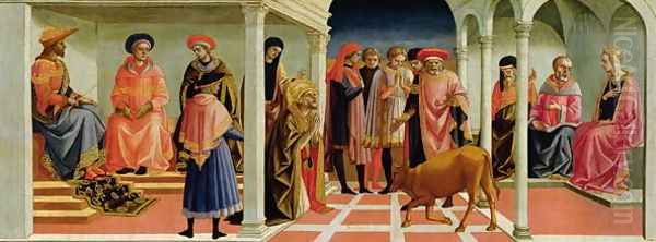 A Miracle of St. Sylvester, 1450s Oil Painting by Pesellino