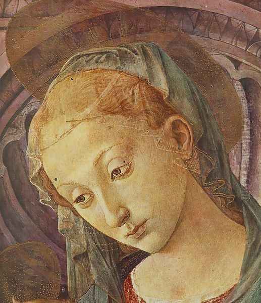 Madonna with Child (detail) 1450s Oil Painting by Pesellino