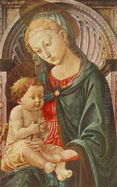 Madonna with Child 1450s Oil Painting by Pesellino