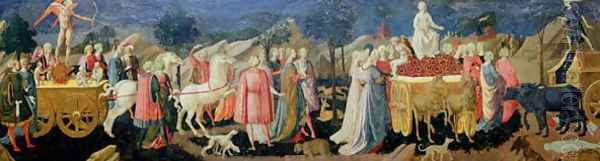 The Triumphs of Love, Chastity and Death, c.1448 Oil Painting by Pesellino