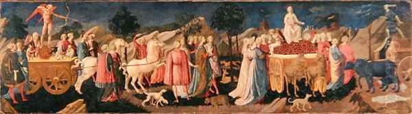 Triumph of Love, Chastity, and Death, c.1450 Oil Painting by Pesellino