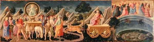 The Triumphs of Fame, Time, and Eternity, c.1450 Oil Painting by Pesellino