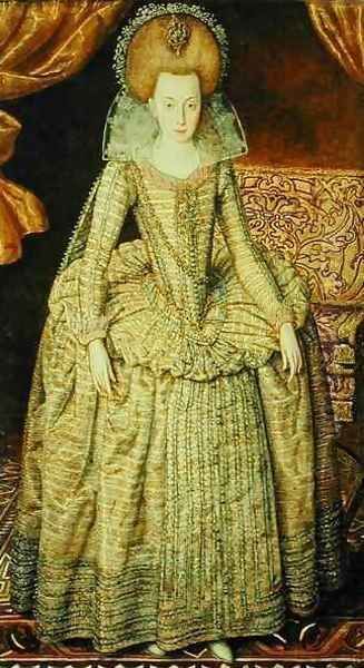 Portrait of Queen Elizabeth of Bohemia 1596-1662 Oil Painting by Robert Peake