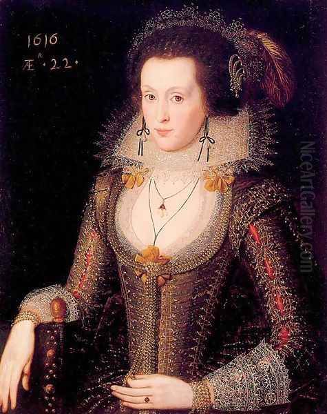 Elizabeth Poulett 1616 Oil Painting by Robert Peake