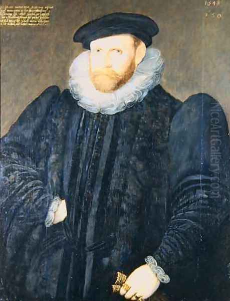 Sir Edward Grimston 1529-1610 as a Young Man Oil Painting by Robert Peake