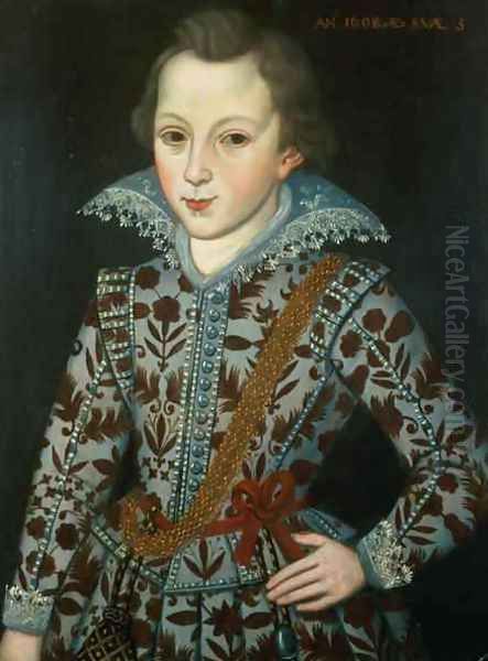 Portrait of a Young Boy, Aged Five Oil Painting by Robert Peake