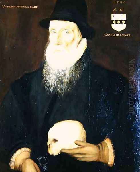 Sir Edward Grimston 1529-1610 as an Old Man Oil Painting by Robert Peake