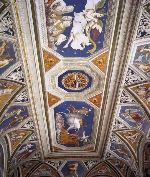 Ceiling decoration Oil Painting by Baldassare Peruzzi