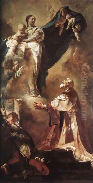 The Virgin Appearing to St Philip Neri 1725 Oil Painting by Giovanni Battista Piazzetta