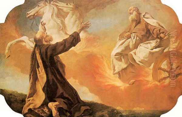 Elijah Taken up in a Chariot of Fire 1745 Oil Painting by Giovanni Battista Piazzetta