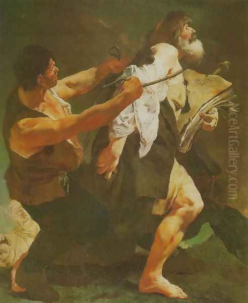 St. James Led to Martyrdom (Sant'Jacopo condotto al martirio) Oil Painting by Giovanni Battista Piazzetta