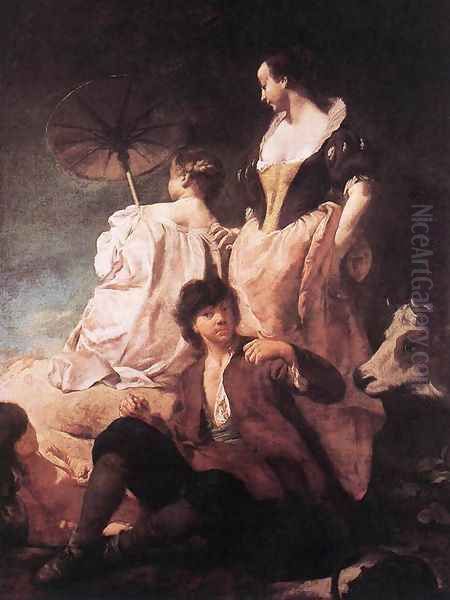 Idyll at the Coast c. 1741 Oil Painting by Giovanni Battista Piazzetta