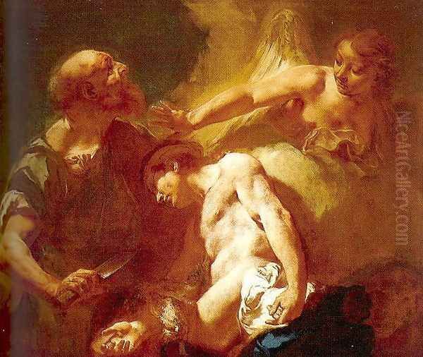 The Sacrifice of Isaac 1715 Oil Painting by Giovanni Battista Piazzetta