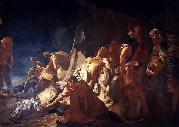 The Death of Darius Oil Painting by Giovanni Battista Piazzetta