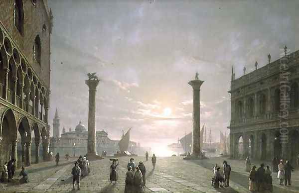 The Grand Canal From Piazza San Marco Oil Painting by Henry Pether