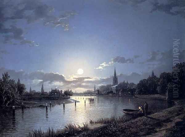 Marlow On Thames Oil Painting by Henry Pether