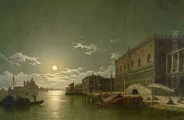 Venice by Moonlight Oil Painting by Henry Pether