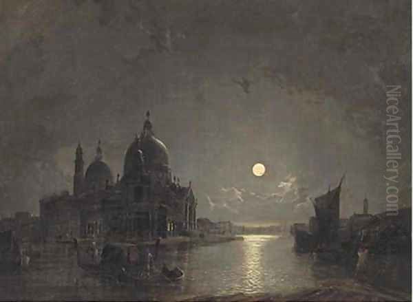 Santa Maria della Salute from the Grand Canal Oil Painting by Henry Pether