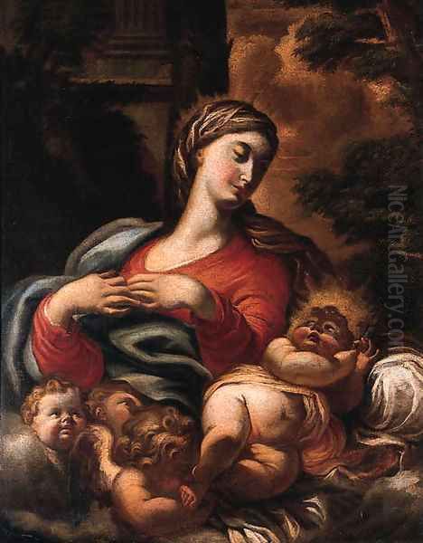 The Madonna and Child Oil Painting by Domenico Piola