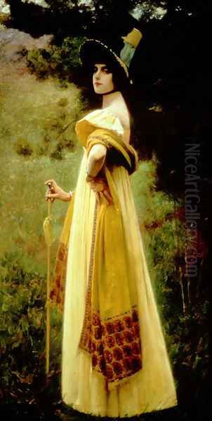 The Shawl Oil Painting by Charles Sprague Pearce