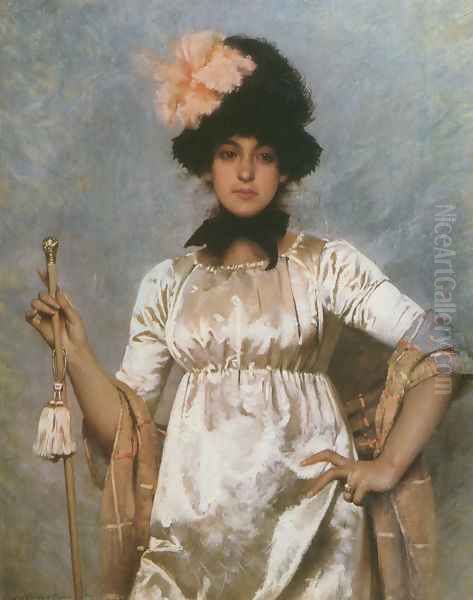 Woman of the Directoire Oil Painting by Charles Sprague Pearce