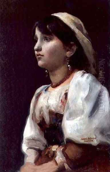 Italian Girl, c.1890 Oil Painting by James Paterson