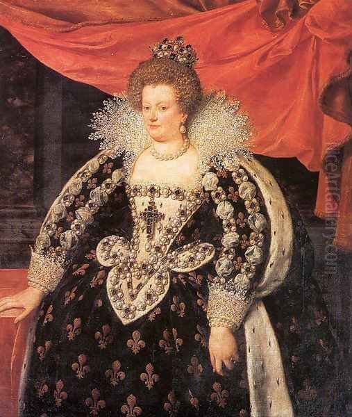 Marie de Médicis, Queen of France 1611 Oil Painting by Frans Pourbus the younger