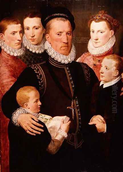 George, 5th Lord Seton 1531-95 and Family, 1572 Oil Painting by Frans Pourbus the younger