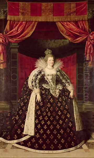 Marie de Medici 1573-1642 in Coronation Robes, c.1610 Oil Painting by Frans Pourbus the younger