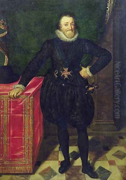 Portrait of Henri IV 1553-1610 King of France, 1610 Oil Painting by Frans Pourbus the younger