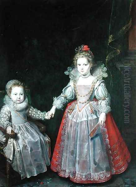 Philippe Emmanuel de Croy and his Sister Marie Oil Painting by Frans Pourbus the younger