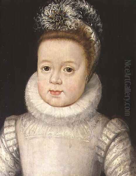 Portrait of a child, said to be Louis XIII 1601-43, c.1604 Oil Painting by Frans Pourbus the younger