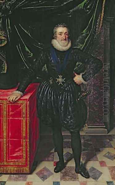 Portrait of Henri IV 1553-1610 King of France, in a black costume, c.1610 Oil Painting by Frans Pourbus the younger