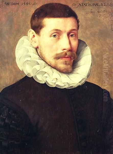 Portrait of a Man, aged 32, 1591 Oil Painting by Frans Pourbus the younger