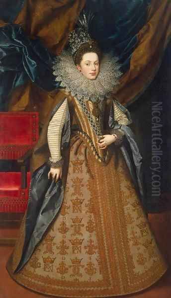 Portrait of Margaret of Savoy, Duchess of Mantua Oil Painting by Frans Pourbus the younger